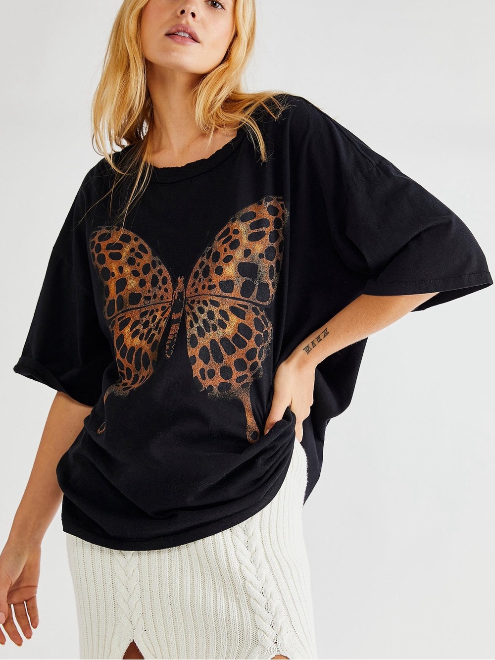 Free People x Vintage Souls Leopard Butterfly Tee